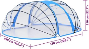 vidaXL Προστατευτικό Κάλυμμα Πισίνας Οβάλ 530x410x210 εκ.