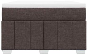 vidaXL Κρεβάτι Boxspring με Στρώμα Σκούρο Καφέ 120x200 εκ. Υφασμάτινο