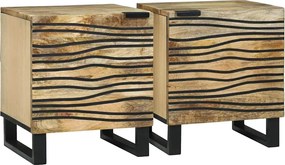 vidaXL Κομοδίνο 2 pcs Φυσικό 40 x 33 x 46 εκ. Επεξεργασμένο Ξύλο