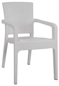 14720001 Καρέκλα Κήπου Λευκό Rattan 58x55x87cm PP, 1 Τεμάχιο