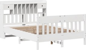 vidaXL Σκελετός Κρεβ. Χωρίς Στρώμα Λευκό 160x200 εκ Μασίφ Πεύκο