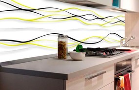 Αυτοκόλλητη φωτοταπετσαρία για αφηρημένα κύματα κουζίνας - 260x60