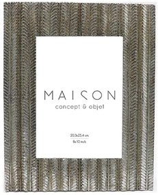 Κορνίζα Για Φωτογραφία 20x25cm Fishbone 028382 26x2x31cm Antique Silver Γυαλί,Polyresin