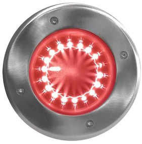 Adeleq Φωτιστικό Ίνοξ 316 Δαπέδου Στρογγυλό 18Led Οριζόντια Κόκκινο 3-130726