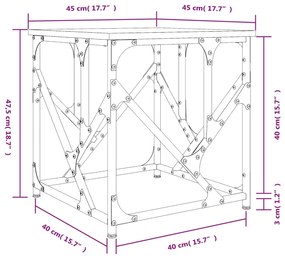 Τραπεζάκι Σαλονιού Sonoma Δρυς 45x45x47,5 εκ. Επεξεργασμ. Ξύλο - Καφέ