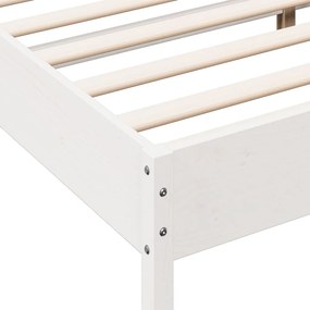 vidaXL Σκελετός Κρεβ. Χωρίς Στρώμα Λευκό 150x200 εκ Μασίφ Πεύκο
