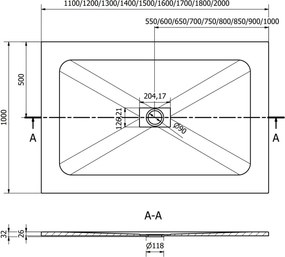 Mexen Hugo ορθογώνιο ντους SMC 110 x 100 cm, λευκό - 42101011