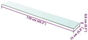 vidaXL Ράφια Πάνελ 2 τεμ. Διάφανα 110 x 15 εκ. Γυάλινα