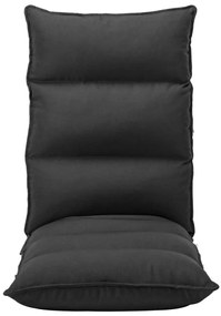 vidaXL Καρέκλα Δαπέδου Πτυσσόμενη Μαύρη Υφασμάτινη