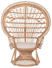 ΠΟΛΥΘΡΟΝΑ ROYAL PEACOCK HM9342 RATTAN ΣΕ ΦΥΣΙΚΟ-ΜΑΞΙΛΑΡΙ ΜΠΕΖ 114x72x150Yεκ.