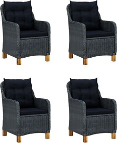 vidaXL Σετ Τραπεζαρίας Κήπου 5 Τεμαχίων Σκούρο Γκρι