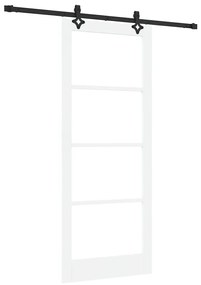 vidaXL Συρόμενη Πόρτα Χειροκίνητος Λευκό 86 x 211 cm Ξύλο και μέταλλο