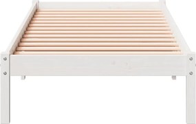 vidaXL Πλαίσιο Κρεβατιού Μακρύ Χωρ. Στρώμα Λευκό 90x210 εκ Μασίφ Πεύκο