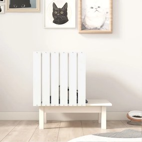 vidaXL Σπίτι Γάτας Λευκό 60 x 36 x 60 εκ. από Μασίφ Ξύλο Πεύκου