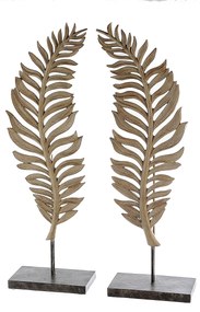 Διακοσμητικό ArteLibre Φύλλο Σε Βάση Εκρού Polyresin 11x22x56cm Σε 2 Σχέδια-05160804