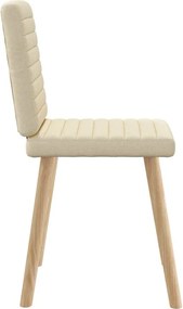 vidaXL Καρέκλες Τραπεζαρίας 6 τεμ. Κρεμ Υφασμάτινες