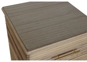 Συρταριέρα DKD Home Decor Χρυσό Ανοιχτό καφέ Ξύλο Ξυλο παουλόβνια Ξύλο MDF Scandi 45 x 40 x 100 cm 42 x 40 x 100 cm