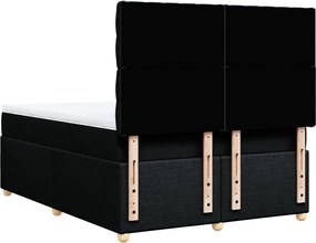 vidaXL Κρεβάτι Boxspring με Στρώμα Μαύρο 160x200 εκ. Υφασμάτινο
