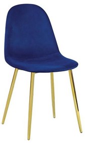 Καρέκλα Celina Velure Blue ΕΜ907,5GV 45x54x85cm Σετ 4τμχ Βελούδο, Μέταλλο