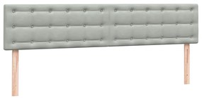 vidaXL Box Spring κρεβάτι με στρώμα ανοιχτό γκρι 180x220 cm Βελούδινο