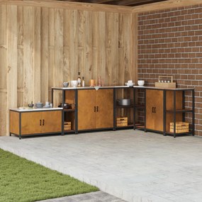 vidaXL Ράφι Αποθήκευσης Κουζίνας με ράφι Σκ rusty 60 x 50 x 92 εκ.
