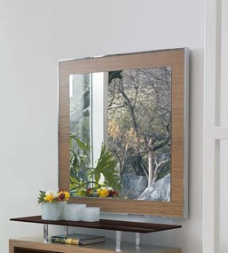Καθρέπτης chromed Asso 100×100 - Canaletto walnut