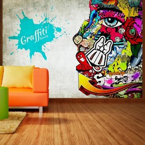 Αυτοκόλλητη φωτοταπετσαρία - Graffiti beauty - 245x175