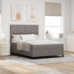 vidaXL Κρεβάτι με Στρώμα Γκρι 140x190 cm Ύφασμα