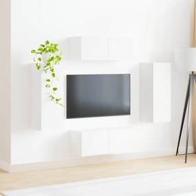 vidaXL Σετ τοίχου για τηλεόραση 4 pcs Λευκό Επεξεργασμένο ξύλο