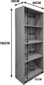 Βιβλιοθήκη Kendy pakoworld λευκό 60x30x167εκ