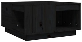 Τραπεζάκι Σαλονιού Μαύρος 60x61x32,5 εκ. από Μασίφ Ξύλο Πεύκου - Μαύρο