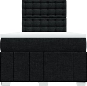 vidaXL Κρεβάτι Boxspring με Στρώμα Μαύρο 120x200 εκ. Υφασμάτινο