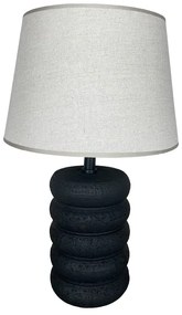 Επιτραπέζιο φωτιστικό Graike Inart Ε27 κεραμικό σε μαύρο-μπεζ απόχρωση Φ26x37εκ