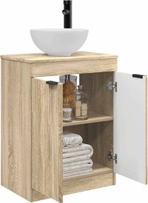 vidaXL Καθρέφτης μπάνιου με νιπτήρα Sonoma Δρυς 54 x 35 x 83 εκ