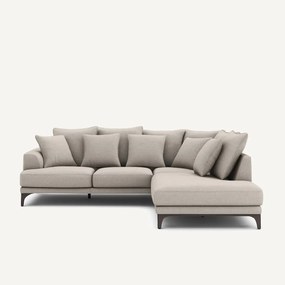 Γωνιακός καναπές από ανάγλυφη βισκόζη και λινό, ARMENTO