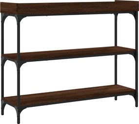 vidaXL Τραπέζι Κονσόλα με Ράφια Καφέ Δρυς 100 x 30 x 80 εκ.