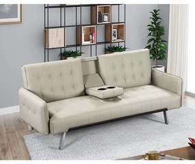 Καναπές - Κρεβάτι Wells Ε9681,3 188x82x80cm/168x100x36cm Beige Metal, Technoderma