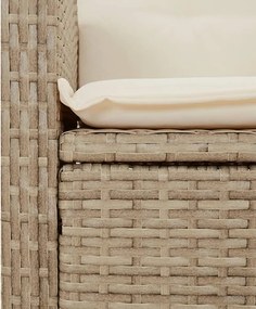 vidaXL Σετ Τραπεζαρίας Κήπου 2 τεμ. Μπεζ Συνθετικό Ρατάν με Μαξιλάρια