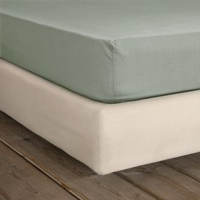 Σεντόνι Unicolors Με Λάστιχο Rock Green Nima Ημίδιπλο 120x232cm 100% Βαμβάκι