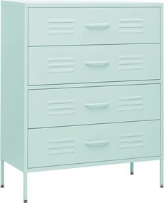 vidaXL Συρταριέρα Χρώμα Μέντα 80 x 35 x 101,5 εκ. από Ατσάλι