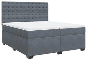 ΚΡΕΒΑΤΙ BOXSPRING ΜΕ ΣΤΡΩΜΑ ΣΚΟΥΡΟ ΓΚΡΙ 200X200 ΕΚ. ΒΕΛΟΥΔΙΝΟ 3291015