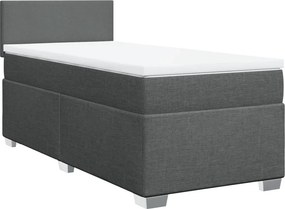 vidaXL Κρεβάτι Boxspring με Στρώμα Σκούρο Γκρι 100x200 εκ. Υφασμάτινο