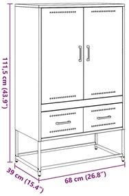 Ντουλάπι Πράσινο Λαδί 68x39x111,5 εκ. από Ατσάλι - Πράσινο