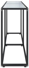 vidaXL Τραπέζι Κονσόλα Λευκό Όψη Μαρμάρου 180x35x75,5 εκ. Ψημένο Γυαλί