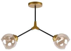 Φωτιστικό Οροφής Conelly 77-8104 56x14x40 Black-Honey Homelighting Μέταλλο,Γυαλί
