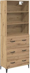 vidaXL Highboard Artisan Oak 69,5 x 34 x 180 εκ. Επεξεργασμένο ξύλο