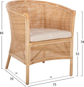 ΠΟΛΥΘΡΟΝΑ APRON HM9818 RATTAN ΠΛΕΚΤΟ ΣΕ ΦΥΣΙΚΟ--Β'ΔΙΑΛΟΓΗΣ 75x70x85Υεκ.