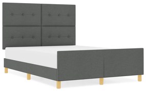 vidaXL Κρεβάτι Σκελετός Σκούρο Γκρι 160x200 εκ Υφάσματος