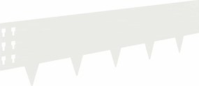 vidaXL Περίγραμμα γκαζόν 10 τμχ. 100 x 25 cm Ατσάλι Λευκό