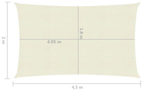 vidaXL Πανί Σκίασης Κρεμ 2 x 4,5 μ. από HDPE 160 γρ./μ²